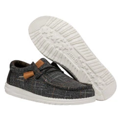 Wally Plaid - Grey -Austins Shoes Store 40402 030 WALLYPLAID GREY RIGHTPAIRBOTTOM conversion1