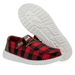 Wendy Buffalo Plaid - Red And Black Plaid -Austins Shoes Store 40617 643 WENDYBUFFALOPLAID REDBLACK RIGHTPAIRBOTTOM conversion1