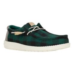Wally Buffalo Plaid - Hunter Green -Austins Shoes Store 40657 3WF WALLYBUFFALOPLAID HUNTERGREEN RIGHT 3QTR conversion1 1d6567c1 1432 48dc 9e1d c079124d1e78