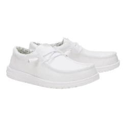 Wally Stretch Canvas - White/White -Austins Shoes Store 40700 143 WALLYSTRETCHCANVAS WHITE WHITE PAIR