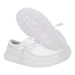 Wally Stretch Canvas - White/White -Austins Shoes Store 40700 143 WALLYSTRETCHCANVAS WHITE WHITE PAIR BOTTOM