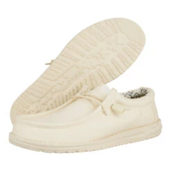 Wally Stretch Canvas - Stone White -Austins Shoes Store 40700 1KA WALLY CANVAS STONE WHITE PAIR BOTTOM 1