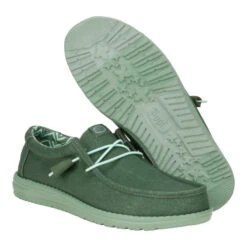 Wally Stretch Canvas - Duck Green/Iceberg Green -Austins Shoes Store 40700 3YQ WALLYSTRETCHCANVAS DUCKGREEN ICEBERGGREEN PAIR BOTTOM conversion1