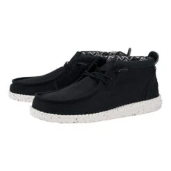 Wally Mid Canvas - Black/White -Austins Shoes Store 40701 066 WALLY MID CANVAS BLACK WHITE PAIR SIDE