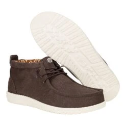 Wally Mid Stretch Canvas - Brown -Austins Shoes Store 40701 2IV WALLYMIDSTRETCHCANVAS MOLEBROWN PAIR BOTTOM