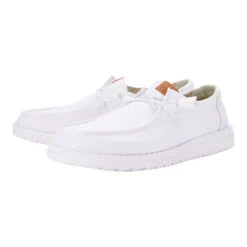 Wendy Stretch Canvas - White -Austins Shoes Store 40902 100 WENDY CANVAS WHITE LEFT PAIR