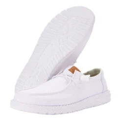 Wendy Stretch Canvas - White -Austins Shoes Store 40902 100 WENDY CANVAS WHITE LEFT PAIR BOTTOM