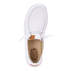 Wendy Stretch Canvas - White -Austins Shoes Store 40902 100 WENDY CANVAS WHITE LEFT TOP