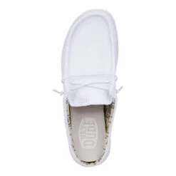 Wally Slip Stretch Canvas - White/White -Austins Shoes Store 41293 143 WALLY SLIP CANVAS WHITE WHITE LEFT TOP