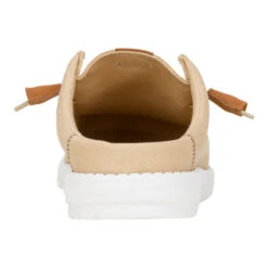 Wally Slip Stretch Canvas - Tan/White -Austins Shoes Store 41293 25W WALLYSLIPSTRETCHCANVAS TAN WHITE BACK conversion1