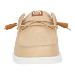 Wally Slip Stretch Canvas - Tan/White -Austins Shoes Store 41293 25W WALLYSLIPSTRETCHCANVAS TAN WHITE FRONT conversion1