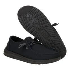 Wendy Canvas Mono - Black/Ash Rose 10 Wendy Canvas Mono - Black/Ash Rose -Austins Shoes Store 41328 0PW WENDYCANVASMONO BLACK ASHROSE PAIR BOTTOM conversion1