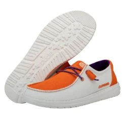 Wendy Clemson - Clemson Orange/White -Austins Shoes Store 41333 127 WENDYCLEMSON WHITEORANGE LEFTPAIRBOTTOM