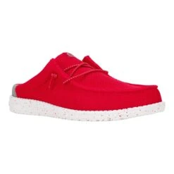 Wally Slip Varsity - Red/Grey -Austins Shoes Store 41935 642 WALLYSLIPVARSITY RED GREY RIGHT 3QTR