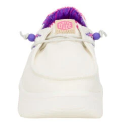 Wendy Peak Chambray Woven - White/Pink -Austins Shoes Store 41946 102 WENDYPEAKCHAMBRAYWOVEN WHITEPINK FRONT conversion1