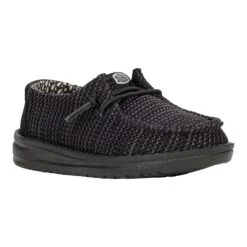 Wendy Toddler Stretch Sox - Black/Black -Austins Shoes Store 42115 060 WENDYTSTRETCHSOX BLACKBLACK RIGHT 3QTR 1