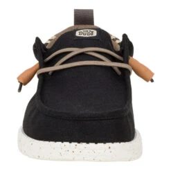 Wally Craft Linen - Black/Walnut -Austins Shoes Store 43086 02M WALLYSUMMERLINEN BLACK WALNUT FRONT conversion1