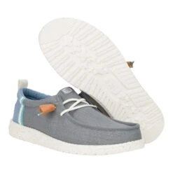 Wally Craft Linen - Monument Grey/Faded Denim 10 Wally Craft Linen - Monument Grey/Faded Denim -Austins Shoes Store 43086 1UI WALLYSUMMERLINEN MONUMENTGREY FADEDDENIM PAIR BOTTOM conversion1
