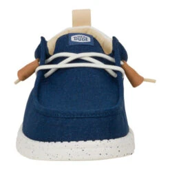 Wally Craft Linen - White/Sargasso Blue -Austins Shoes Store 43086 4UA WALLYSUMMERLINEN SARGASSOBLUE WHITE FRONT conversion1