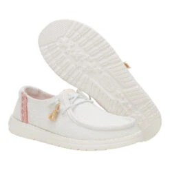 Wendy Perf Canvas - White -Austins Shoes Store 43111 0LA WENDYPERFCANVAS WHITE PAIR BOTTOM conversion1