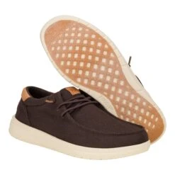 Paul Canvas - Brown/Wood Ash -Austins Shoes Store 43151 2IX PAULCANVAS MOLEBROWN WOODASH PAIR BOTTOM