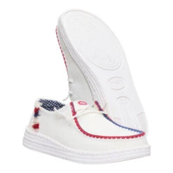 Wendy Espadrille Americana - White 10 Wendy Espadrille Americana - White -Austins Shoes Store 43181 100 WENDYESPADRILLEAMERICANA WHITE RIGHT SIDE BOTTOM conversion1