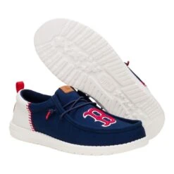 MLB Red Sox™ Wally Funk - Red Sox Navy/White -Austins Shoes Store 43609 462 WALLYFUNKMLBREDSOX NAVYWHITE PAIR BOTTOM