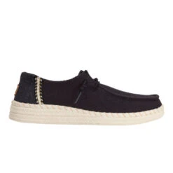 Wendy Espadrille Woven - Black 17 Wendy Espadrille Woven - Black -Austins Shoes Store 43681 001 WENDY ESPADRILLE WOVEN BLACK RIGHT SIDE conversion1