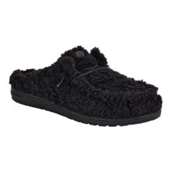 Wally Slipper - Cozy Black/Black -Austins Shoes Store 44171 060 WALLY SLIPPER BLACK BLACK RIGHT 3 4 SIDE