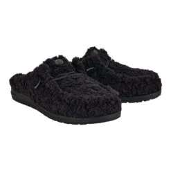Austins Shoes Store -Austins Shoes Store 44171 060 WALLY SLIPPER BLACK BLACK RIGHT PAIR