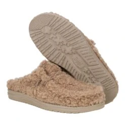 Wally Slipper - Cozy Timber Wolf -Austins Shoes Store 44171 2BI WALLYSLIPPER TIMBER PAIR BOTTOM
