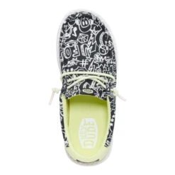 Wally Youth Space Glow - Black/White -Austins Shoes Store 44195 066 WALLYYSPACEGLOW BLACKWHITE TOP conversion1