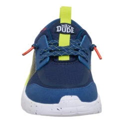 Sirocco Play Youth Sport Stripe - Navy/Lime -Austins Shoes Store 44201 479 SIROCCOPLAYYSPORTSTRIPE NAVYLIME FRONT conversion1