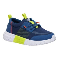 Sirocco Play Youth Sport Stripe - Navy/Lime -Austins Shoes Store 44201 479 SIROCCOPLAYYSPORTSTRIPE NAVYLIME RIGHT SIDE conversion1