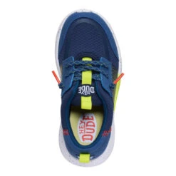 Sirocco Play Youth Sport Stripe - Navy/Lime -Austins Shoes Store 44201 479 SIROCCOPLAYYSPORTSTRIPE NAVYLIME TOP conversion1