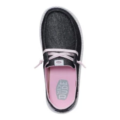 Wendy Youth Shimmer Flower - Charcoal -Austins Shoes Store 44206 025 WENDYYSHIMMERFLOWER CHARCOAL TOP conversion1