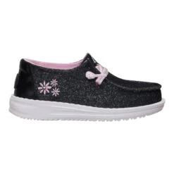 Wendy Toddler Shimmer Flower - Charcoal -Austins Shoes Store 44207 025 WENDYTSHIMMERFLOWER CHARCOAL RIGHT LATERAL conversion1