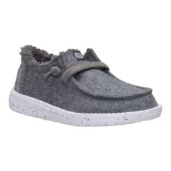 Wendy Youth Wool Cozy - Charcoal -Austins Shoes Store 44229 025 WENDYYWOOLCOZY CHARCOAL 3QTR conversion1