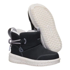 Camden Bow Boot Toddler Cozy - Black -Austins Shoes Store 44233 001 CAMDENBOWBOOTTCOZY BLACK PAIR BOTTOM conversion1