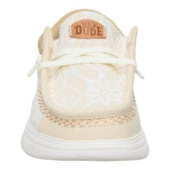 Wendy Comf Patchwork - Ivory/Tan -Austins Shoes Store 44235 1OB WENDYCOMFPATCHWORK IVORYTAN FRONT conversion1