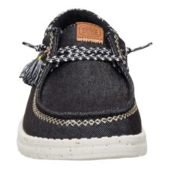 Wendy Funk Embroidered Floral - Black -Austins Shoes Store 44237 001 WENDYFUNKEMBROIDEREDFLORAL BLACK FRONT conversion1