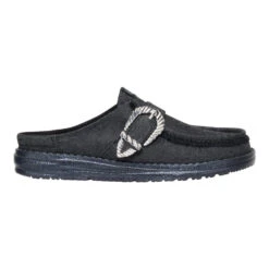 Wendy Slip Buckle Denim - Black/Black -Austins Shoes Store 44264 060 WENDYSLIPBUCKLEDENIM BLACKBLACK RIGHT LATERAL conversion1