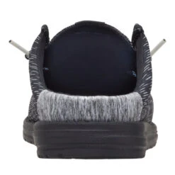 Wally Slip Jersey Jacquard - Black/Monument Grey -Austins Shoes Store 44319 0NU WALLYSLIPJERSEYJACQUARD BLACKMONUMENT BACK conversion1