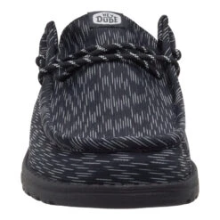 Wally Slip Jersey Jacquard - Black/Monument Grey -Austins Shoes Store 44319 0NU WALLYSLIPJERSEYJACQUARD BLACKMONUMENT FRONT conversion1