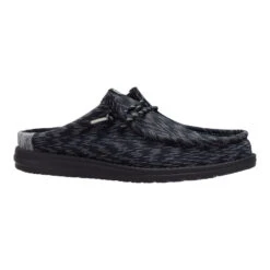 Wally Slip Jersey Jacquard - Black/Monument Grey -Austins Shoes Store 44319 0NU WALLYSLIPJERSEYJACQUARD BLACKMONUMENT RIGHT SIDE