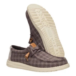 Wally Plaid Corduroy - Mole Brown/Multi -Austins Shoes Store 44326 2ID WALLYPLAIDCORDUROY MOLEBROWNMULTI PAIR BOTTOM conversion1