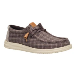 Wally Plaid Corduroy - Mole Brown/Multi -Austins Shoes Store 44326 2ID WALLYPLAIDCORDUROY MOLEBROWNMULTI RIGHT SIDE conversion1