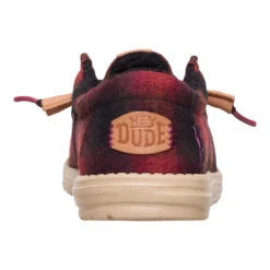 Wally Cozy Plaid - Red Plaid/Black -Austins Shoes Store 44341 6RQ WALLYCOZYPLAID REDPLAIDBLACK BACK conversion1