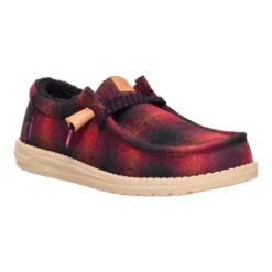Wally Cozy Plaid - Red Plaid/Black -Austins Shoes Store 44341 6RQ WALLYCOZYPLAID REDPLAIDBLACK RIGHT SIDE conversion1