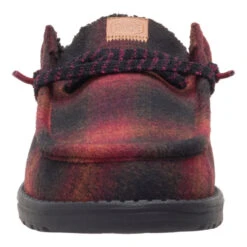 Wally Slip Cozy Plaid - Red Plaid/Black -Austins Shoes Store 44342 6RQ WALLYSLIPCOZYPLAID REDPLAIDBLACK FRONT conversion1